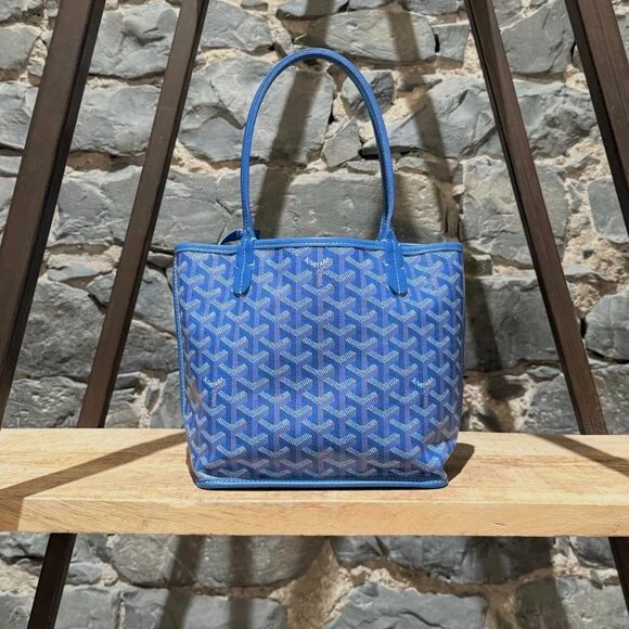 Goyard Blue Goyardine Mini Anjou Shoulder Bag - Picture 4 of 16